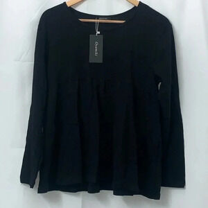 Women’s Oyamiki Long Sleeve Black Top Size Small NEW WITH TAGS